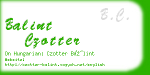 balint czotter business card